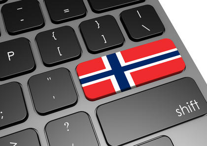 Tastatur med det norske flagget